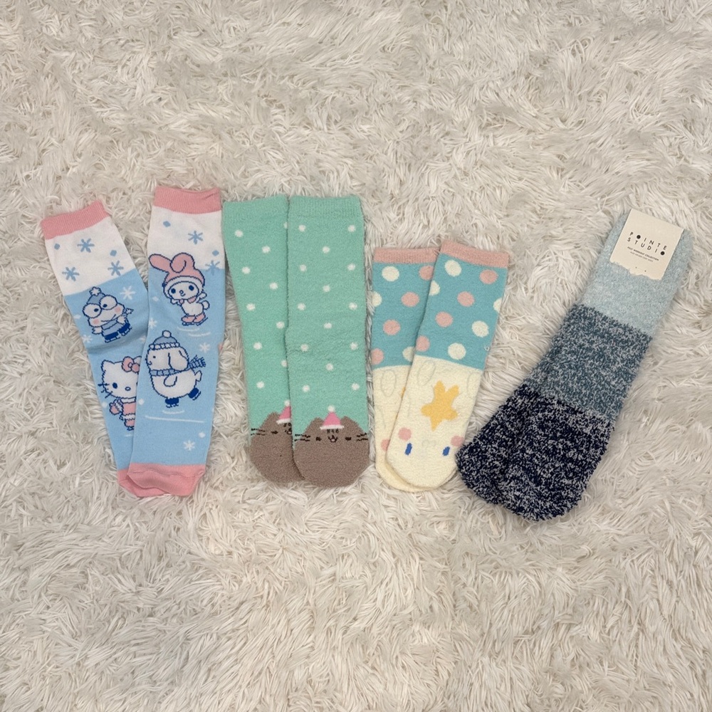 Cozy Sock Bundle- Sanrio, Hello Kitty, Pusheen
